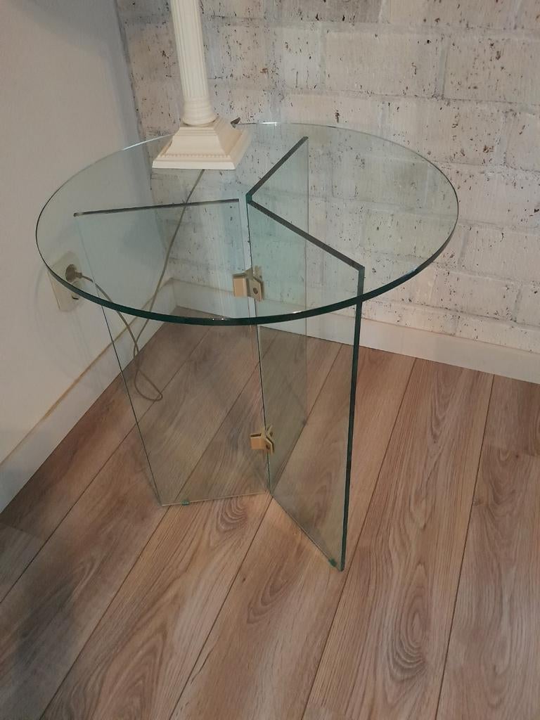 glazen tafeltje, Minder dan 55 cm, Rond, Ophalen, 45 tot 60 cm