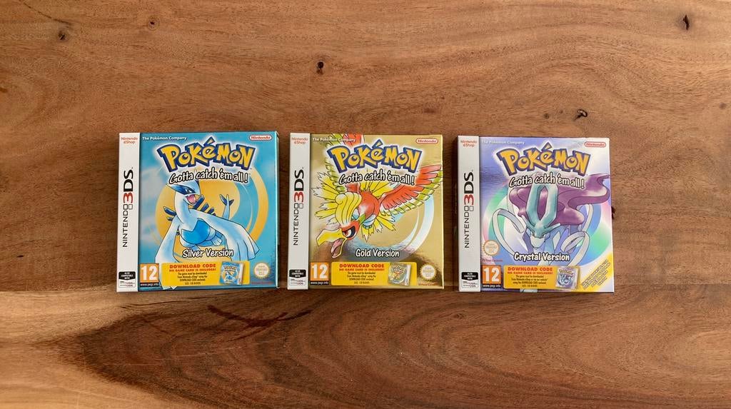 Pokemon Gold, Silver en Crystal 3ds, 1 speler, Ophalen of Verzenden, Zo goed als nieuw, Role Playing Game (Rpg)