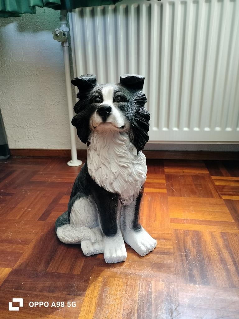 Decoratief beeld Border Collie hond, Meerkleurig, Verzenden, Zo goed als nieuw, Modern