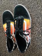 Vans sneakers met vlammen en checkerboard patroon, Zwart, Ophalen of Verzenden, Vans, Gedragen