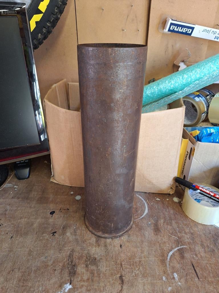 Oude lege WO2 USA huls howitzer 105mm uit metaal zeldzaam, Ophalen of Verzenden, Amerika, Hulzen of Bodemvondsten