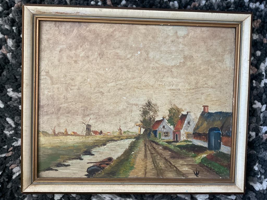 Schilderijtje 25x20 cm, Antiek en Kunst, Ophalen of Verzenden
