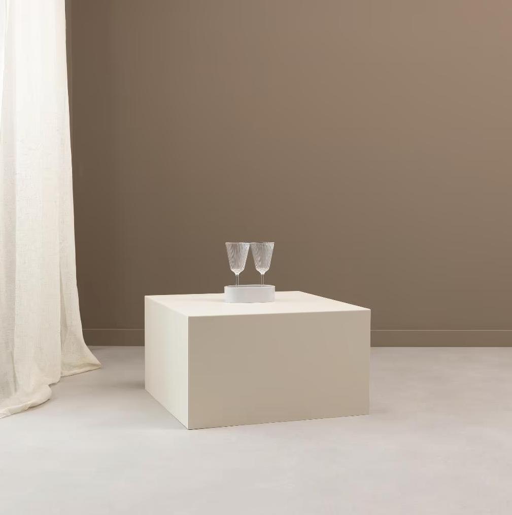 Opheffingsuitverkoop op=op Salontafel Wit Metaal Kubus 60cm, Ophalen, 50 tot 100 cm, Vierkant, Nieuw