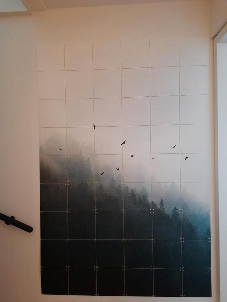 IXXI Schilderij 120x180 cm - Foggy Evergreen Forest, Huis en Inrichting, Woonaccessoires | Schilderijen, Tekeningen en Foto's