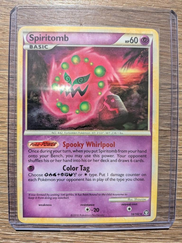 Spiritomb uit HGSS Triumphant 10/102, Ophalen of Verzenden, Zo goed als nieuw, Losse kaart, Foil