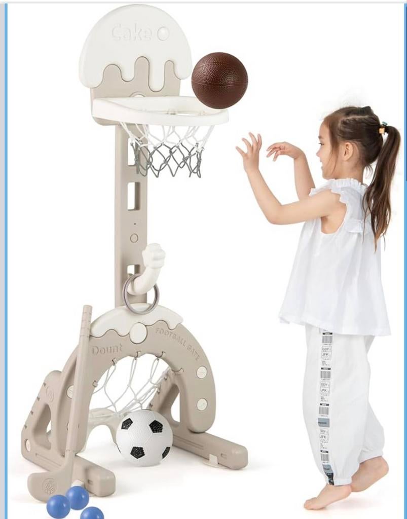 Kinder basketbalring, voetbaldoel en golfset, Ophalen of Verzenden, Gebruikt