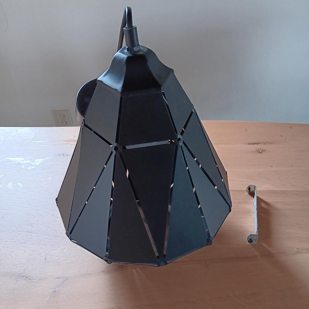 Hanglamp, zwart metaal, Gebruikt, Ophalen of Verzenden, Metaal, Modern