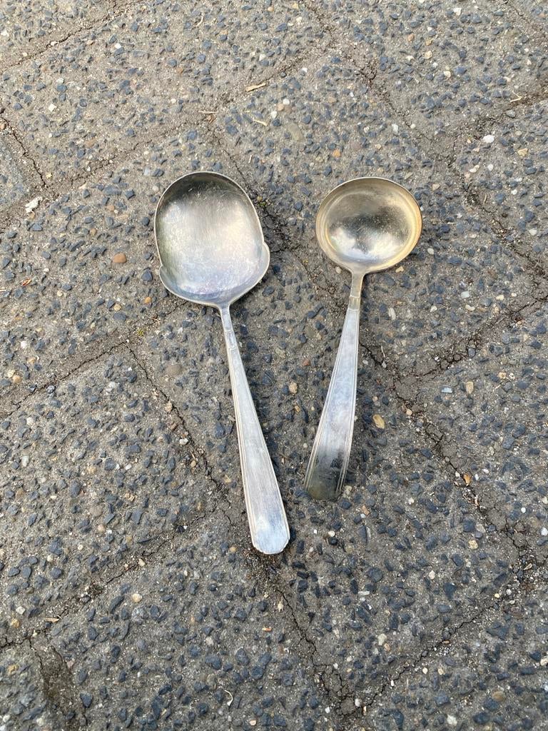 Gero 90 Zilveren Soeplepels - Set van 2, Ophalen of Verzenden
