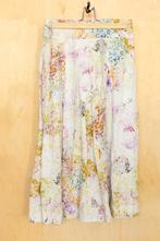 Riani 100% linnen midi rok wit met kleurrijke print 36 S, Wit, Ophalen of Verzenden, Zo goed als nieuw, Maat 36 (S)