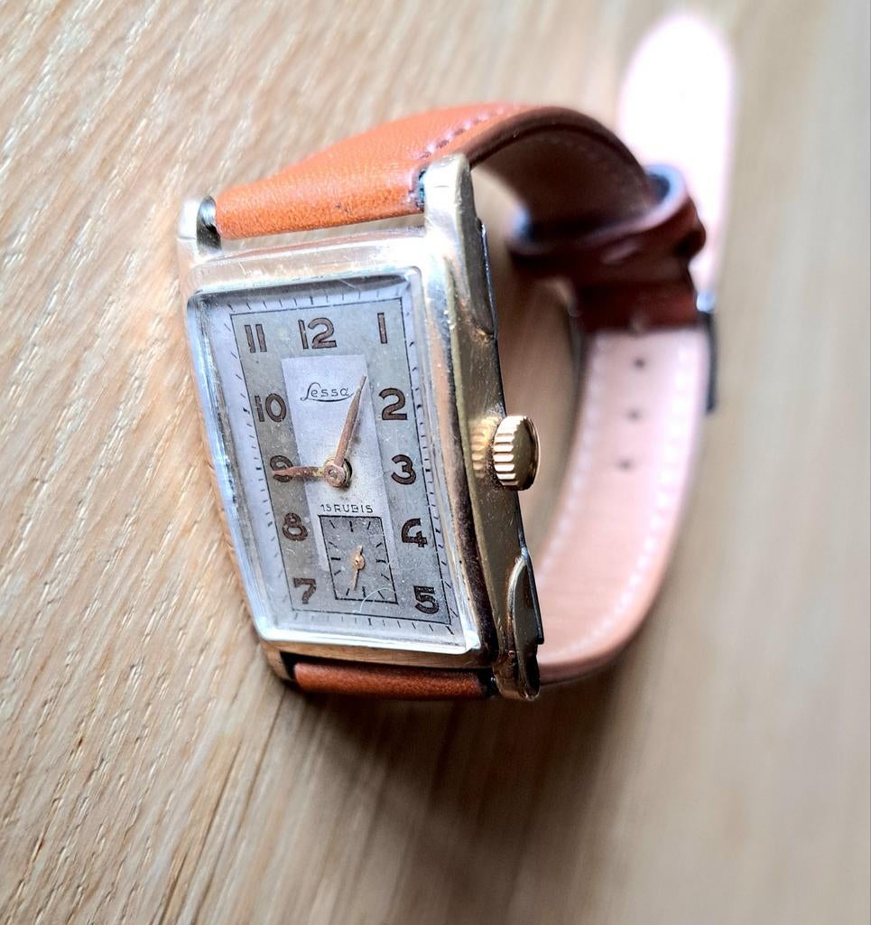 Vintage Lessa horloge, Sieraden, Tassen en Uiterlijk, Horloges | Antiek, Ophalen of Verzenden, Goud, Overige merken, 1960 of later
