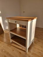 IKEA TORNVIKEN keukeneiland 72x52 cm – eiken / ecru, Huis en Inrichting, Ophalen, Gebruikt, 50 tot 75 cm, Rechthoekig