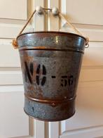 Zinken emmer-prullenbak -plantenbak No 56, Antiek en Kunst, Ophalen of Verzenden