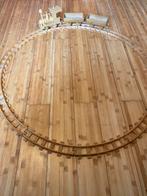 Retro Trein jaren 70 duw loc met 2 wagons en spoordelen, Ophalen of Verzenden, Gebruikt