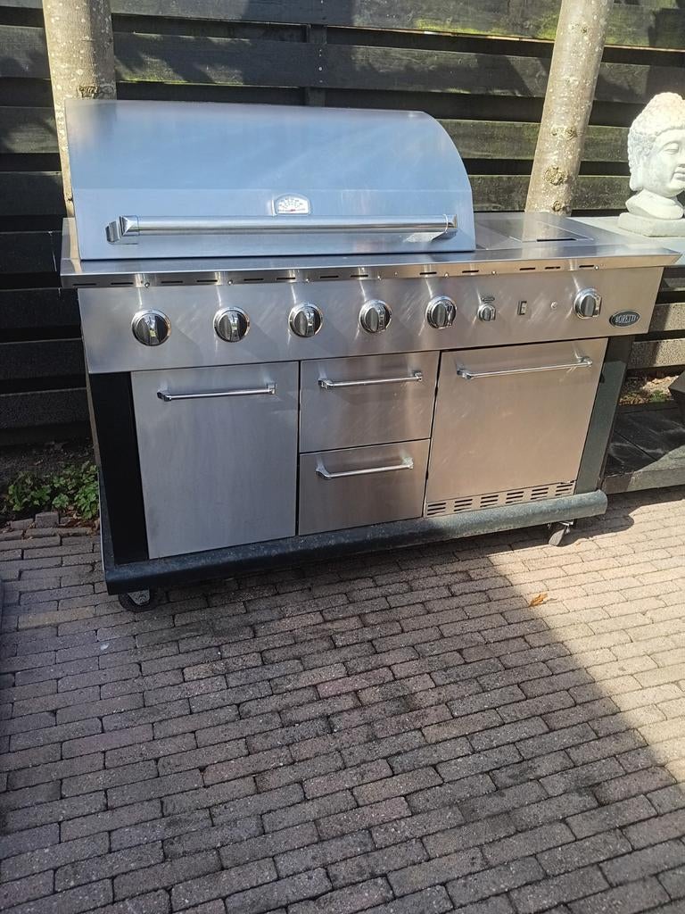 Borretti luciano Buitenkeuken - Luxe Gas BBQ met Opslag, Tuin en Terras, Gebruikt, Borretti, Ophalen of Verzenden, Gas