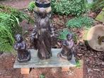 Metalen gietijzer beelden groep antiek 1900 Frans, Ophalen