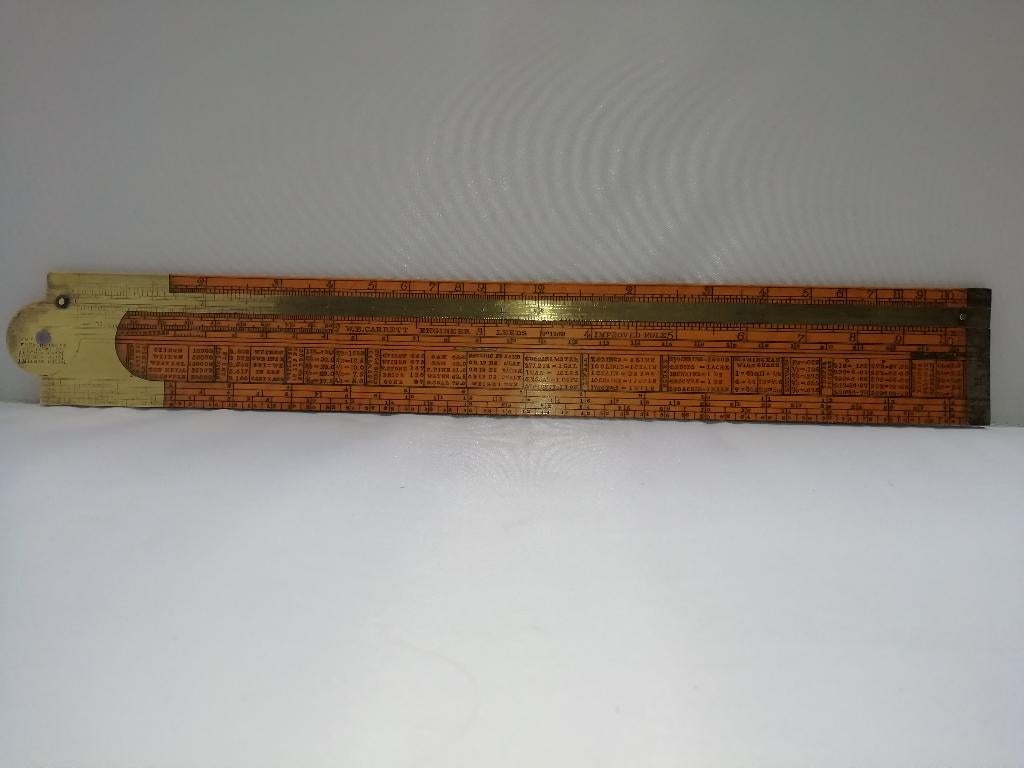 Antieke schuifliniaal/rekenliniaal van W.E. Garrett, Ophalen of Verzenden