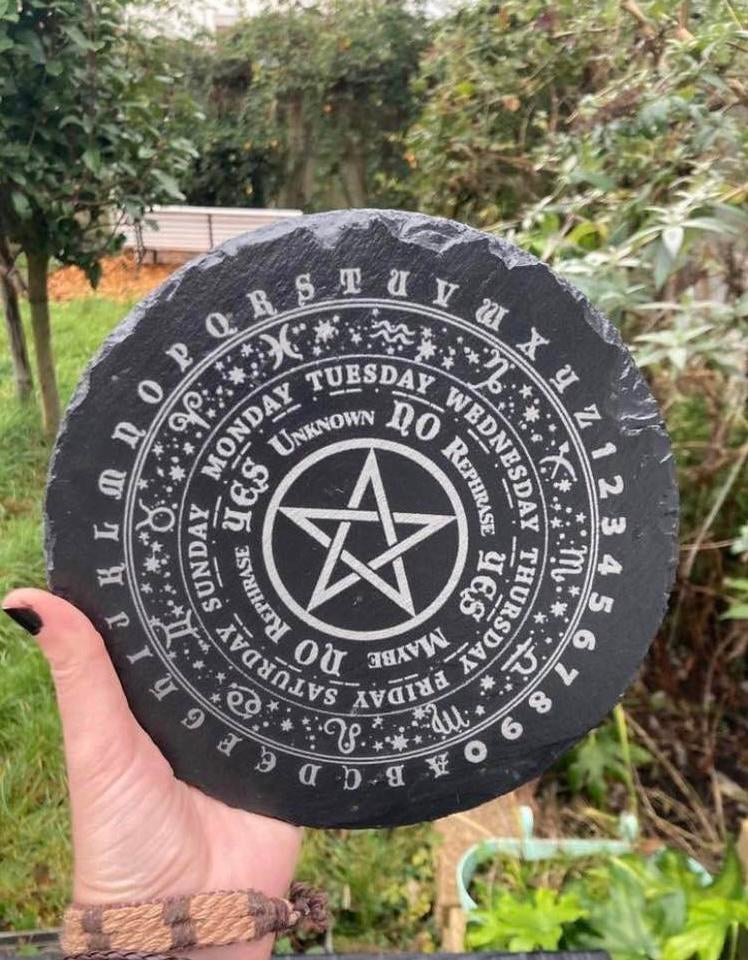 Wicca / pagan leisteen pendelbord, Ophalen of Verzenden, Zo goed als nieuw