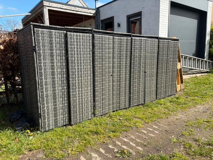 Kliko ombouw 4 containers, Tuin en Terras, Schuttingen, Zo goed als nieuw, Kunststof, 1 tot 2 meter, 3 tot 6 meter, Ophalen