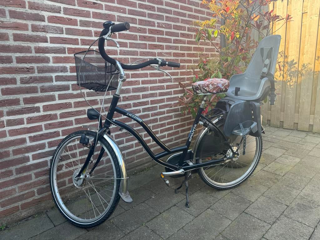 Mamafiets met Bobike kinderzitje, Ophalen, Sparta, 50 tot 53 cm, Trommelrem