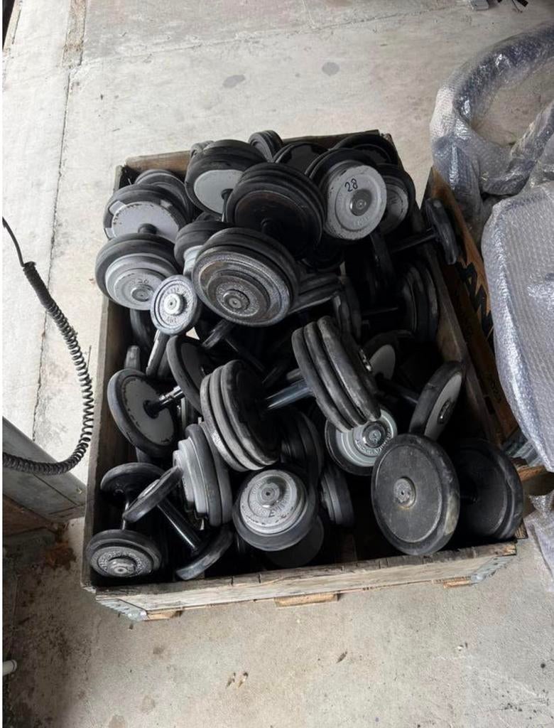 Restpartij fitness / dumbells / bankjes 5x / buikspieren, Sport en Fitness, Fitnessmaterialen, Ophalen, Benen, Gebruikt, -