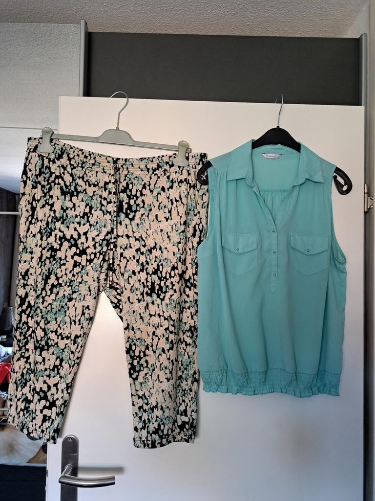 Leuke zomerset: Norah 3/4 broek (mt 44) Miss Etam top (XL), Maat 42/44 (L), Ophalen of Verzenden, Zo goed als nieuw, Norah, Miss Etam