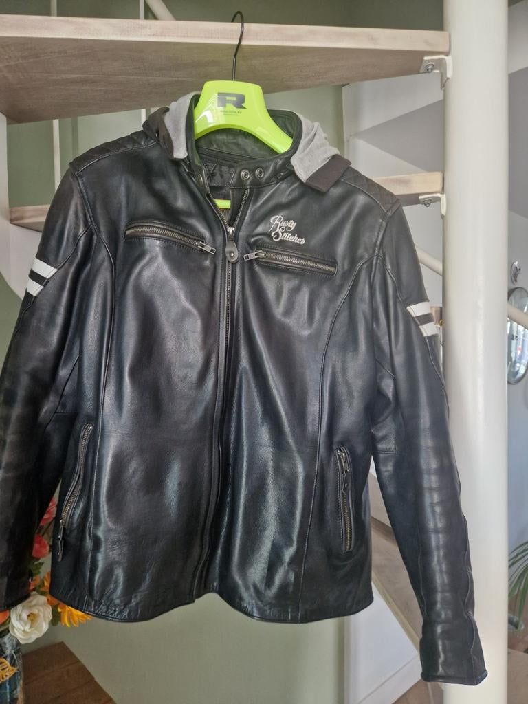 Motorjas, dames, leer, Rusty Stitches, Maat 52, Rusty Stitches, Jas | leer, Ophalen of Verzenden, Dames