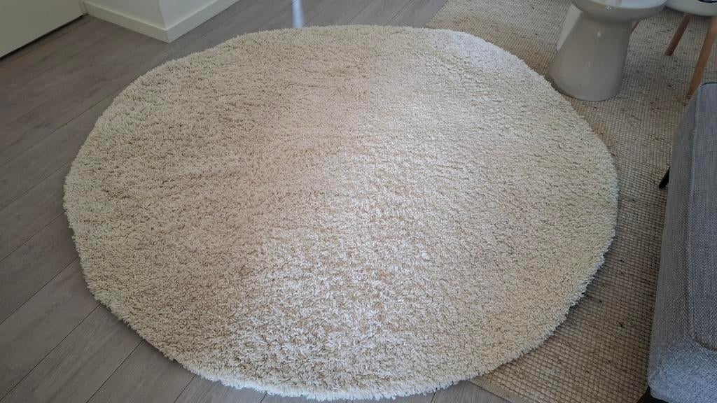 Rond fluffy nieuw vloerkleed 197 cm doorsnede, Ophalen, Nieuw, Rond, 150 tot 200 cm