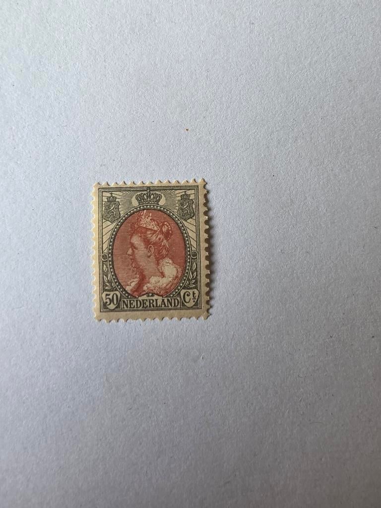 Nederland 50 Cent Koningin Wilhelmina Postzegel, Postzegels en Munten, Postzegels | Nederland, Ophalen of Verzenden, T/m 1940