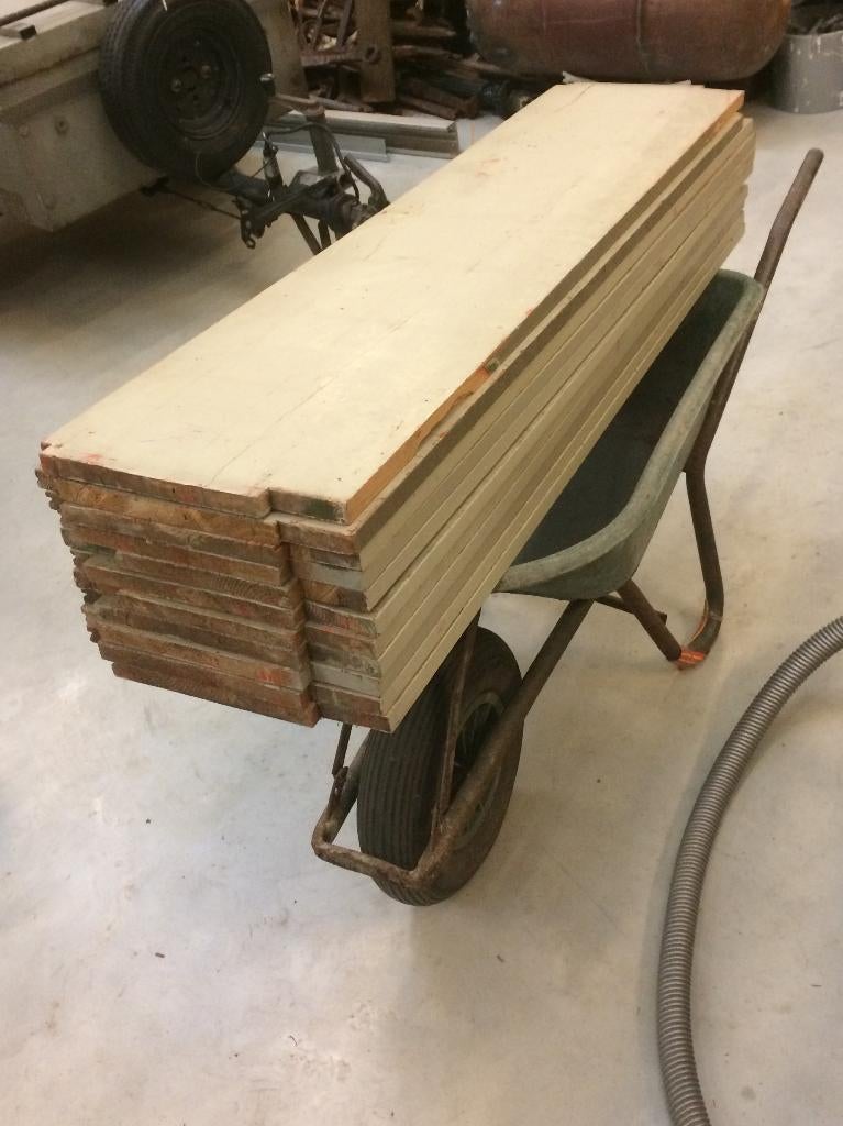 Vol houten legplanken B 33cm, L van 43 tot 155cm, Doe-het-zelf en Verbouw, Hout en Planken, Ophalen, Gebruikt, Minder dan 25 mm