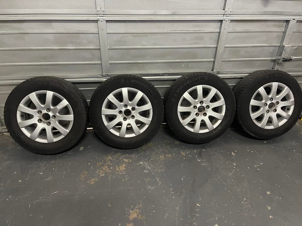 Lichtmetalen velgen 4 stuks met Michelin banden, Ophalen, 15 inch, 195 mm, Zomerbanden