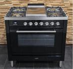Luxe Fornuis Boretti 90cm hoogglans zwart + rvs 300 oven, Witgoed en Apparatuur, Niet ingevuld, 60 cm of meer, Niet ingevuld, Ophalen of Verzenden