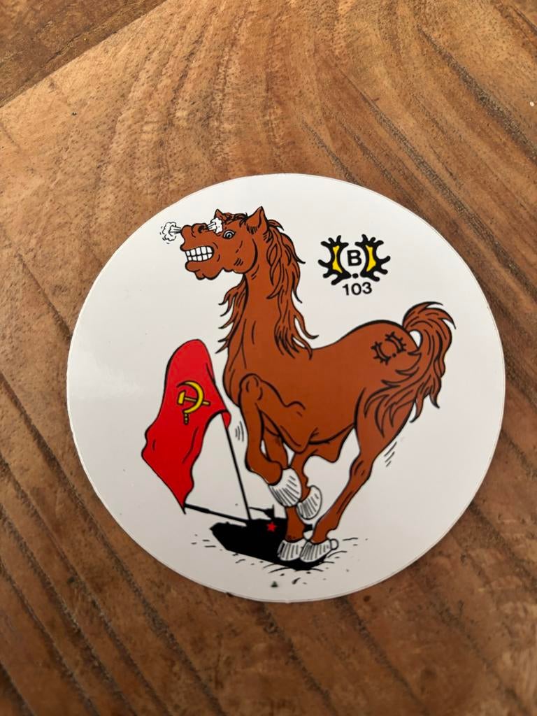 Zeldzame sticker 103 Verkenningsbataljon Bravo Eskadron, Ophalen of Verzenden