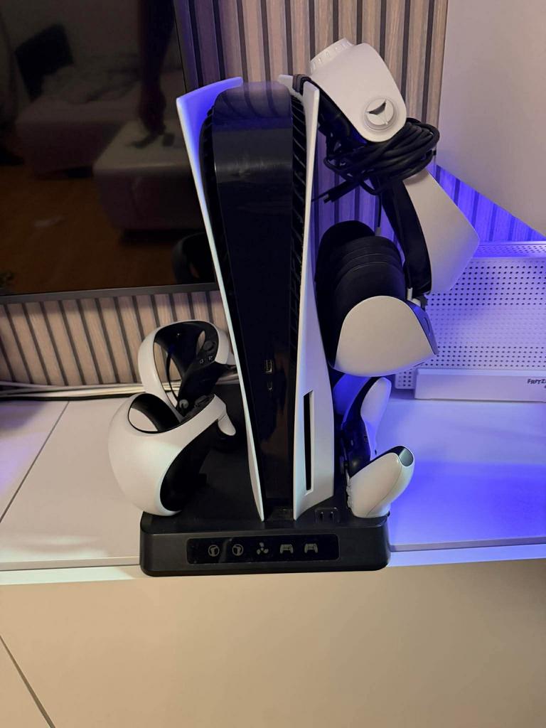 Playstation 5 Disk Edition + Playstation VR2 + Oplaadpunt, Ophalen of Verzenden, Zo goed als nieuw