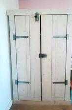 Steigerhoutenkast whitewash, Ophalen, Met deur(en), Steigerhout in whitewash kleur, 100 tot 150 cm