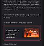 Susan freek 4tickets 25mei, Eén persoon