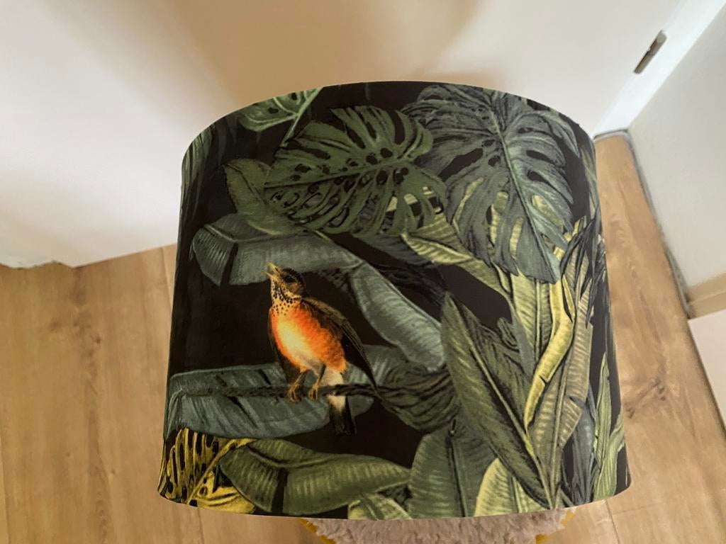 Lampenkap jungle velours, Ophalen of Verzenden, Zo goed als nieuw, Rond, Minder dan 25 cm