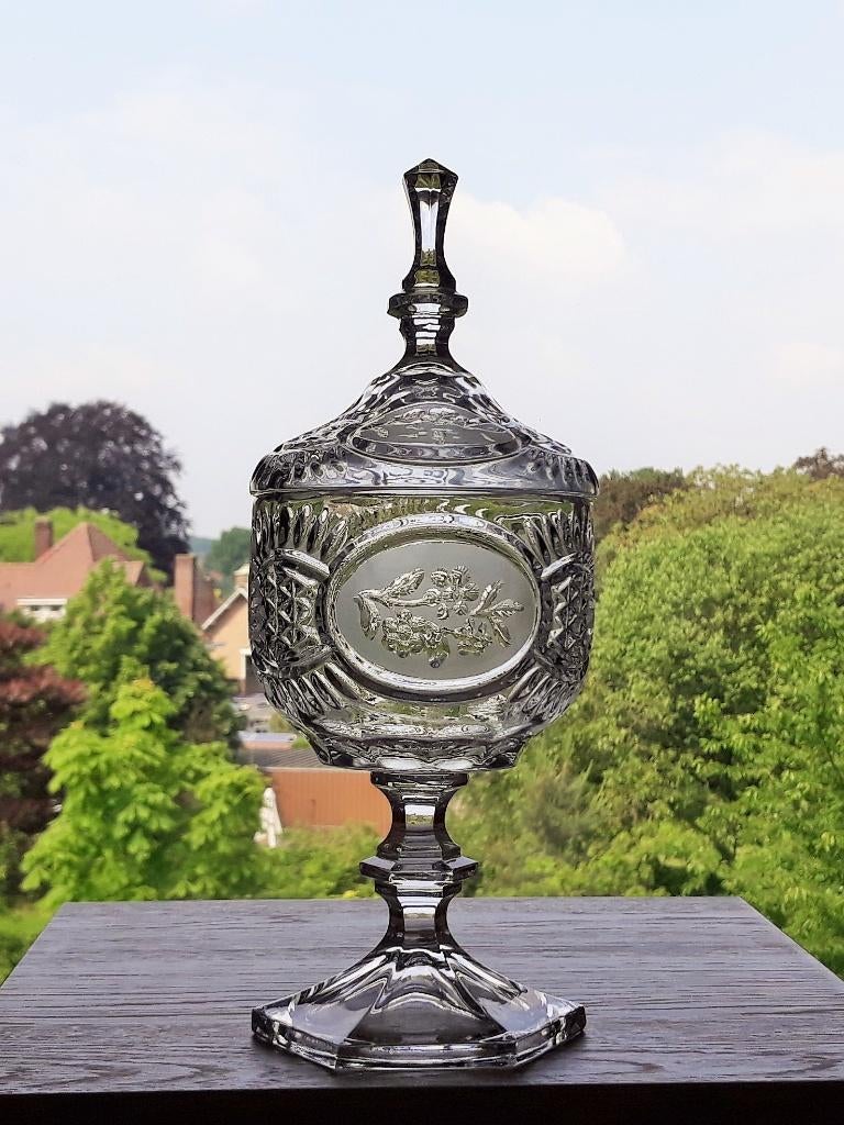 Bonbonnière Schaal met Deksel Annahütte Bleikristal, Antiek en Kunst, Antiek | Glas en Kristal, Ophalen of Verzenden