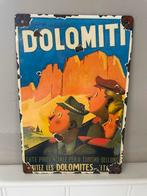 Vintage Emaille Reclamebord Dolomiti Italië - Prachtige Pati, Ophalen of Verzenden, Reclamebord