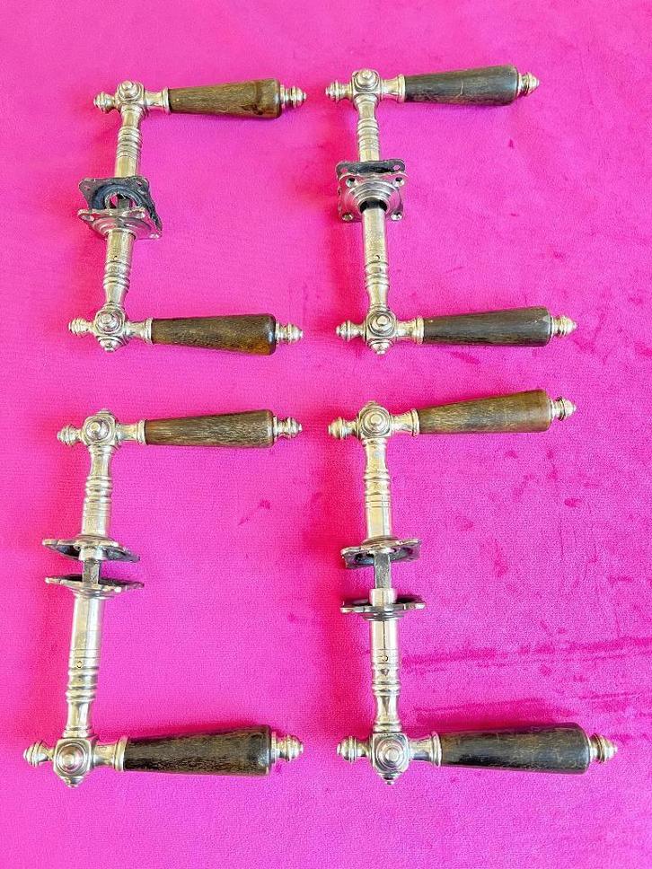 Antieke deurklinken met hoorn, deurkrukken, deur klinken, Antiek en Kunst, Antiek | Overige Antiek, Ophalen of Verzenden