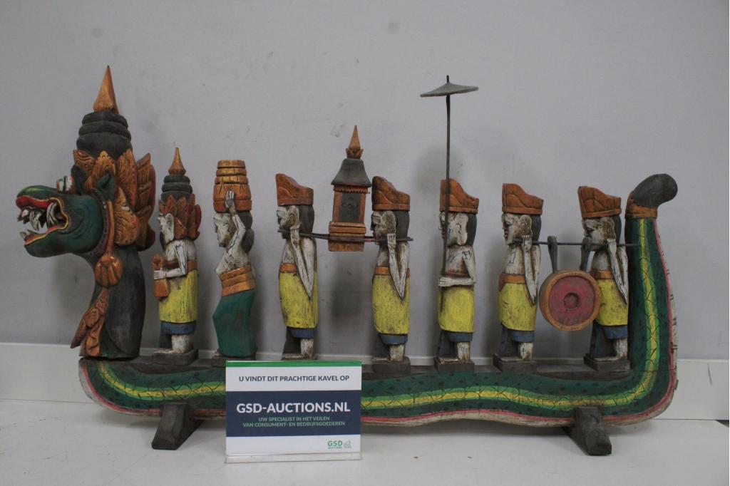 Vintage Balinese Drakenbootsculptuur, Ophalen of Verzenden