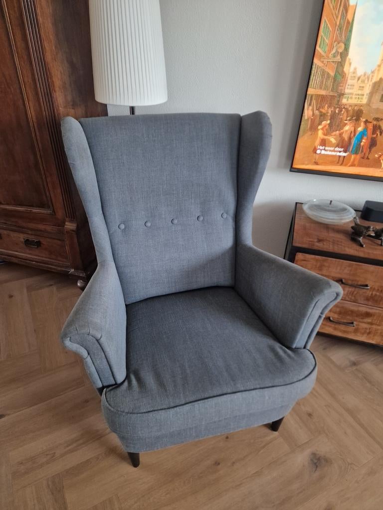 Grijze Ikea fauteuil, Ophalen, 75 tot 100 cm, 50 tot 75 cm