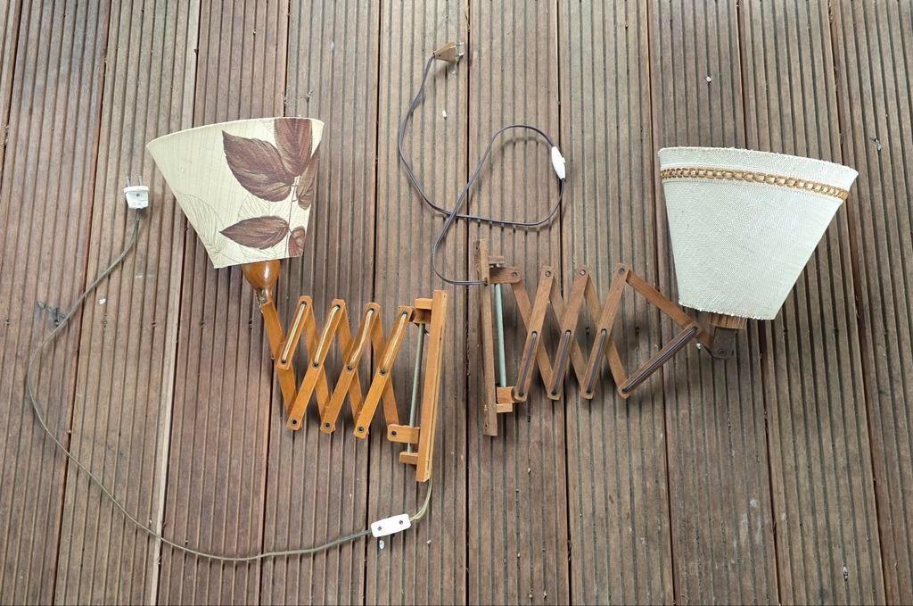 2 Vintage,  design schaarlampen, Ophalen of Verzenden