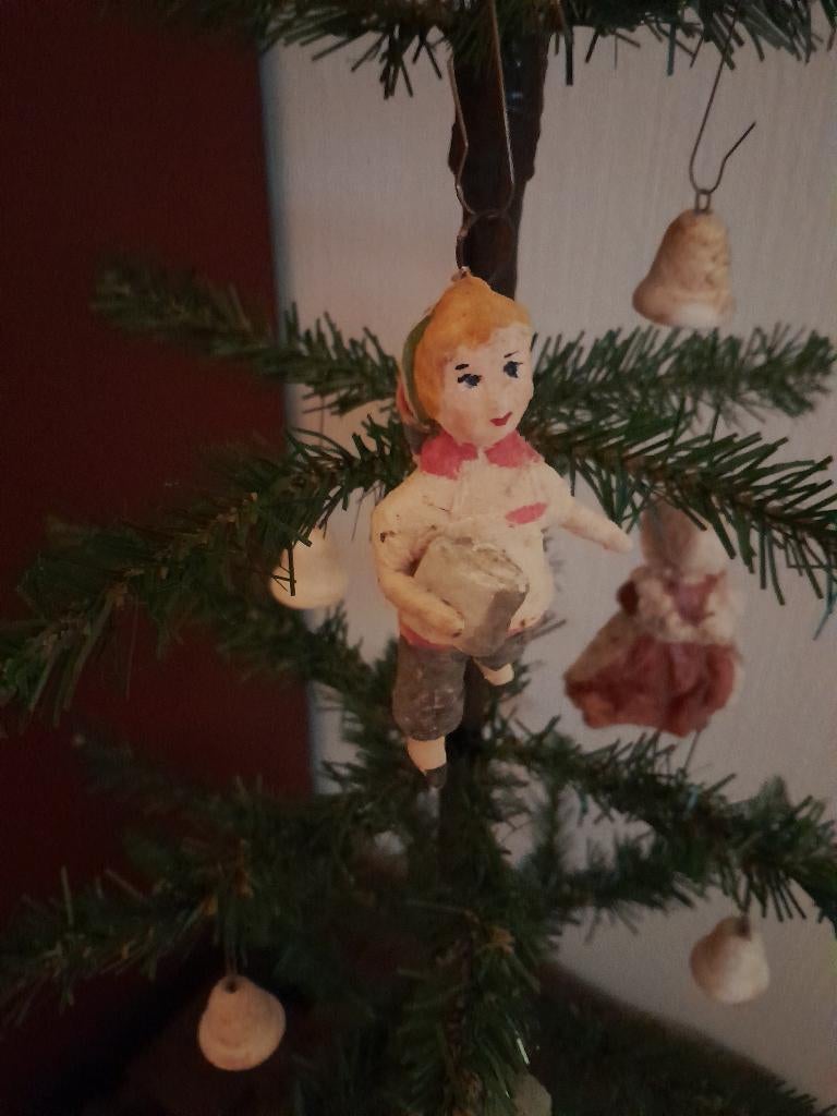 ~ Oud Wattenpopje Watten Kerst Figuurtje Feathertree, Ophalen of Verzenden