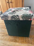 Opbergbak donkergroen met dierenprint deksel, Ophalen, Minder dan 50 cm, Vierkant, Zo goed als nieuw