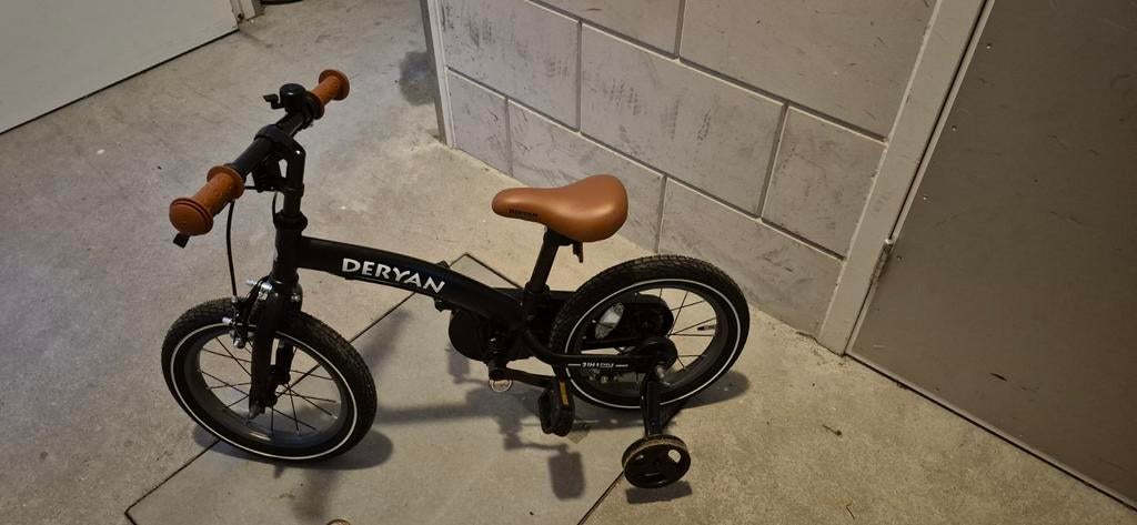 Deryan 3-in-1 Kinderfiets - Loopfiets, Driewieler, Fiets, Ophalen, Zijwieltjes, 16 tot 20 inch, Deryan