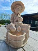 Tuinbeeld Jongen met Hond, Ophalen of Verzenden, Zo goed als nieuw, Overige materialen, Mensenbeeld