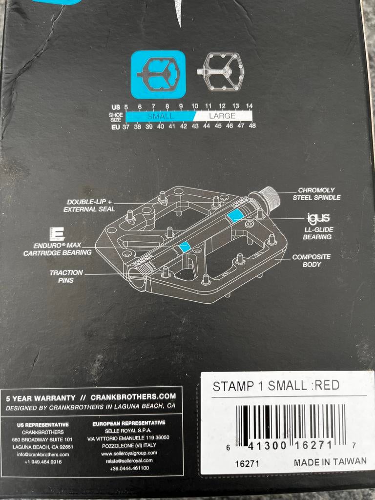 Crankbrothers Stamp 1 pedalen rood (Small), Fietsen en Brommers, Fietsonderdelen, Gebruikt, Kunststof, Ophalen, Elektrische fiets