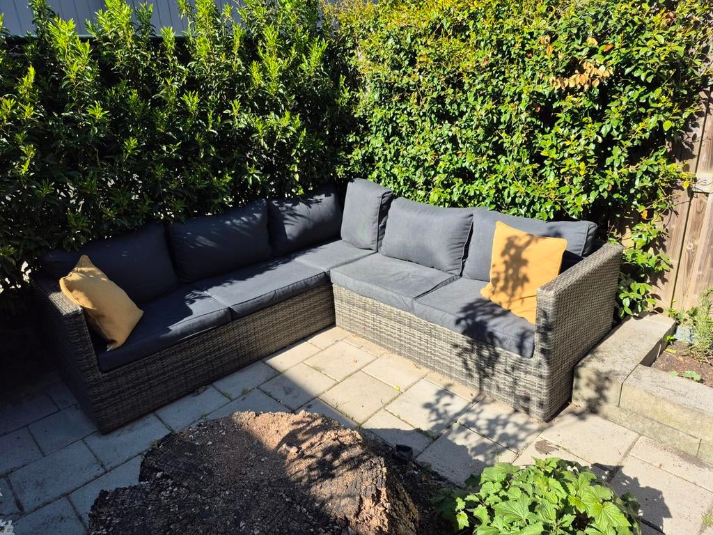 Loungeset grijs, Ophalen, 5 zitplaatsen, Gebruikt, Bank