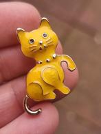 Vintage 80's emailled poes kat broche, Ophalen of Verzenden, Overige materialen, Broche