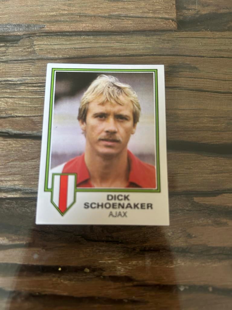 Panini Voetbal 81 Plaatje Dick Schoenaker Ajax #12, Ophalen of Verzenden, Zo goed als nieuw, Sticker